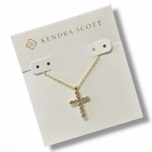 Kendra Scott Elisa Gold Pendant Cross Necklace - NEW